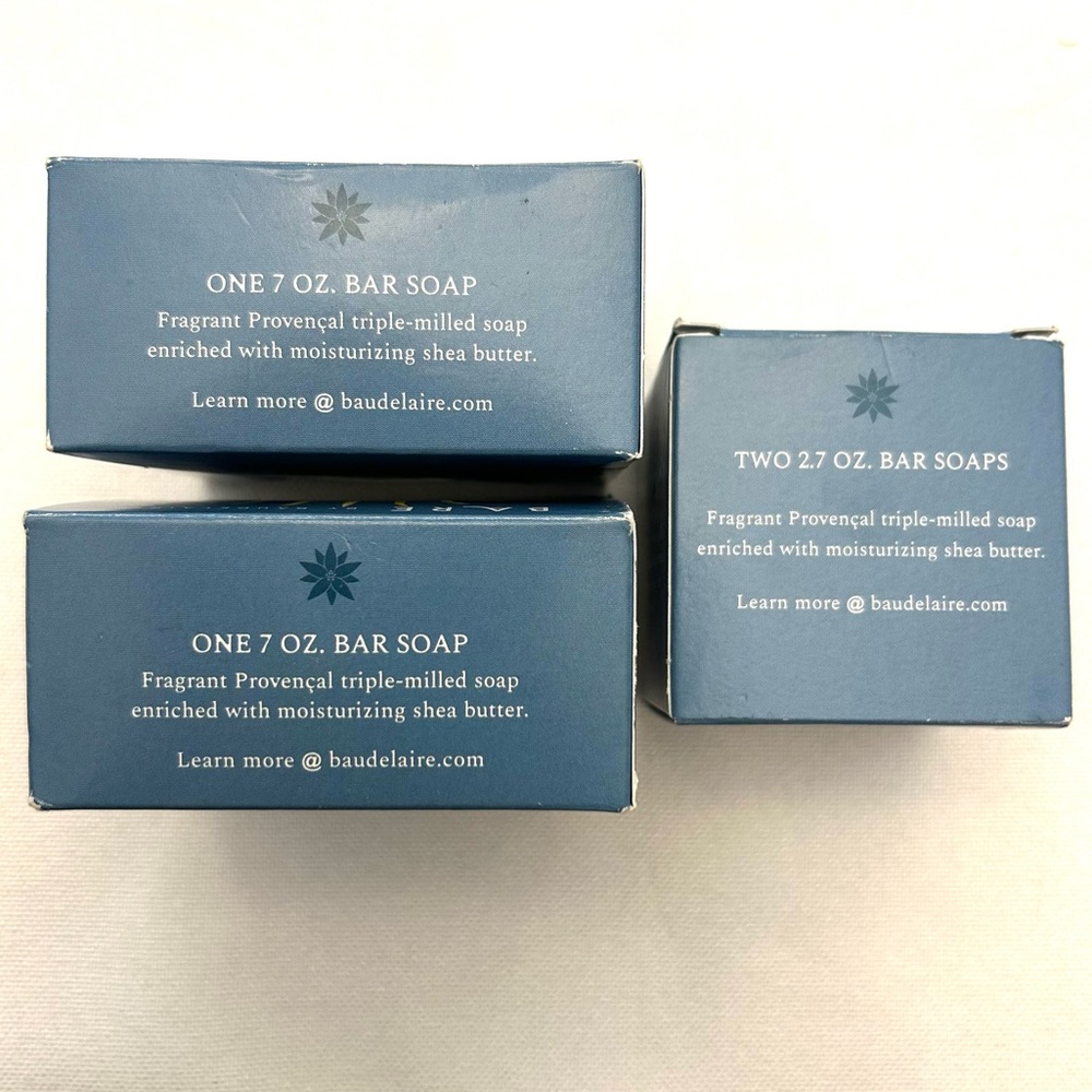 BARE Baudelaire Jasmine Artisan Soap 4 Bars 2 - 7oz & 2 - 2.7oz Made in France - Picture 8 of 16